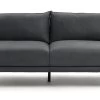 Habitat Moore Leather 3 Seater Sofa - Dark Grey