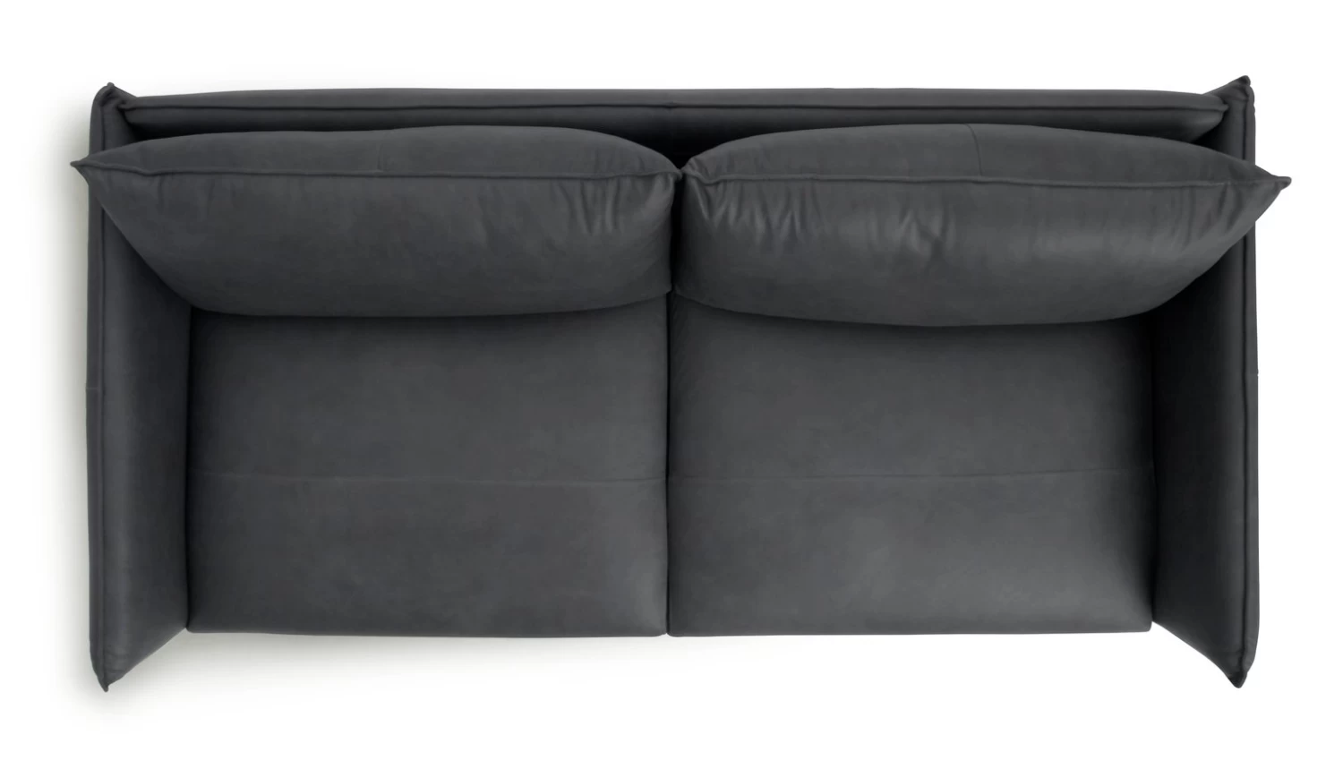 Habitat Moore Leather 3 Seater Sofa - Dark Grey - Image 8