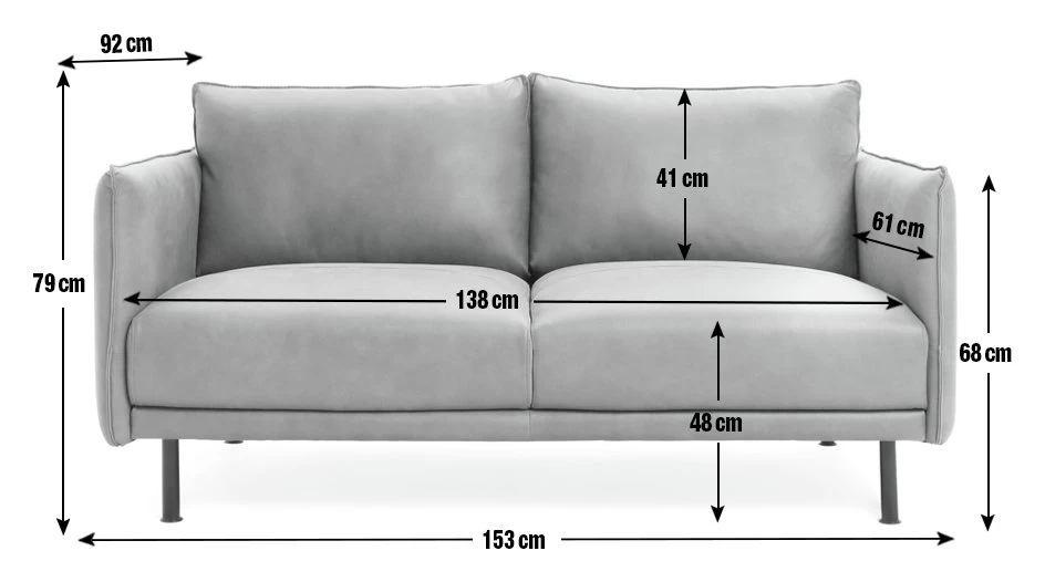 Habitat Moore Leather 2 Seater Sofa - Tan - Image 4