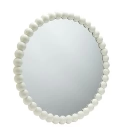 Habitat Beaded Round Wall Mirror - White - 70x70cm