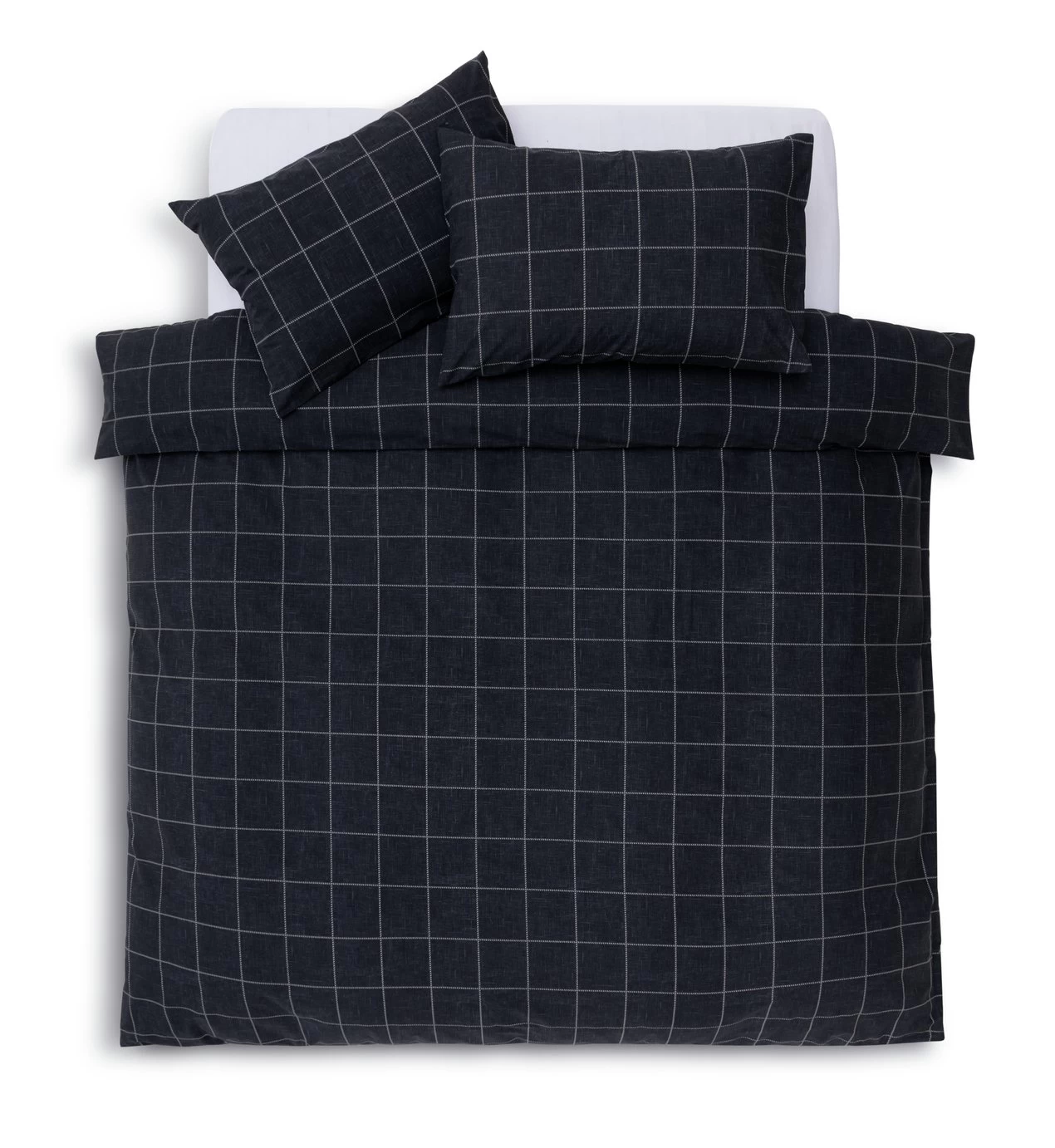 Habitat Grid Check Blue Bedding Set - Single - Image 3