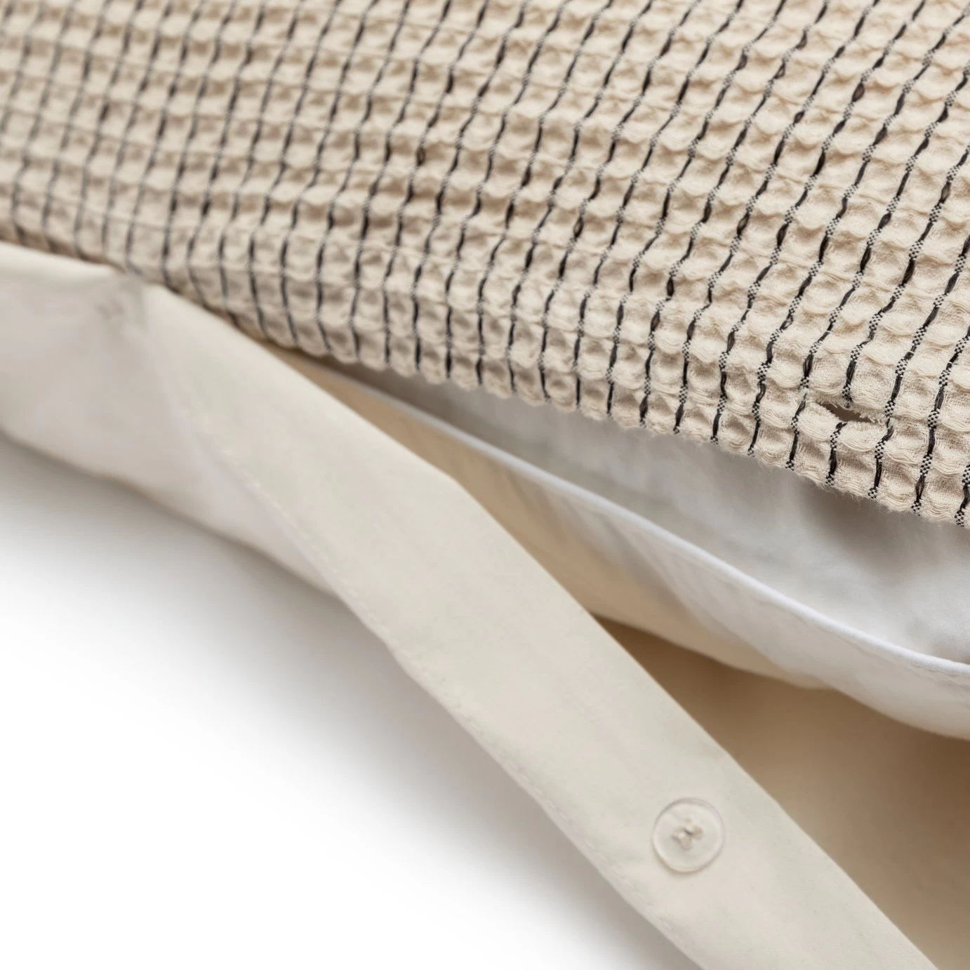 Habitat Cotton Contrast Waffle Beige Bedding Set - Single - Image 4