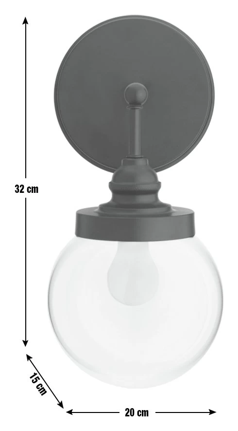 Habitat Globe Metal Bathroom Wall Light - Black - Image 3