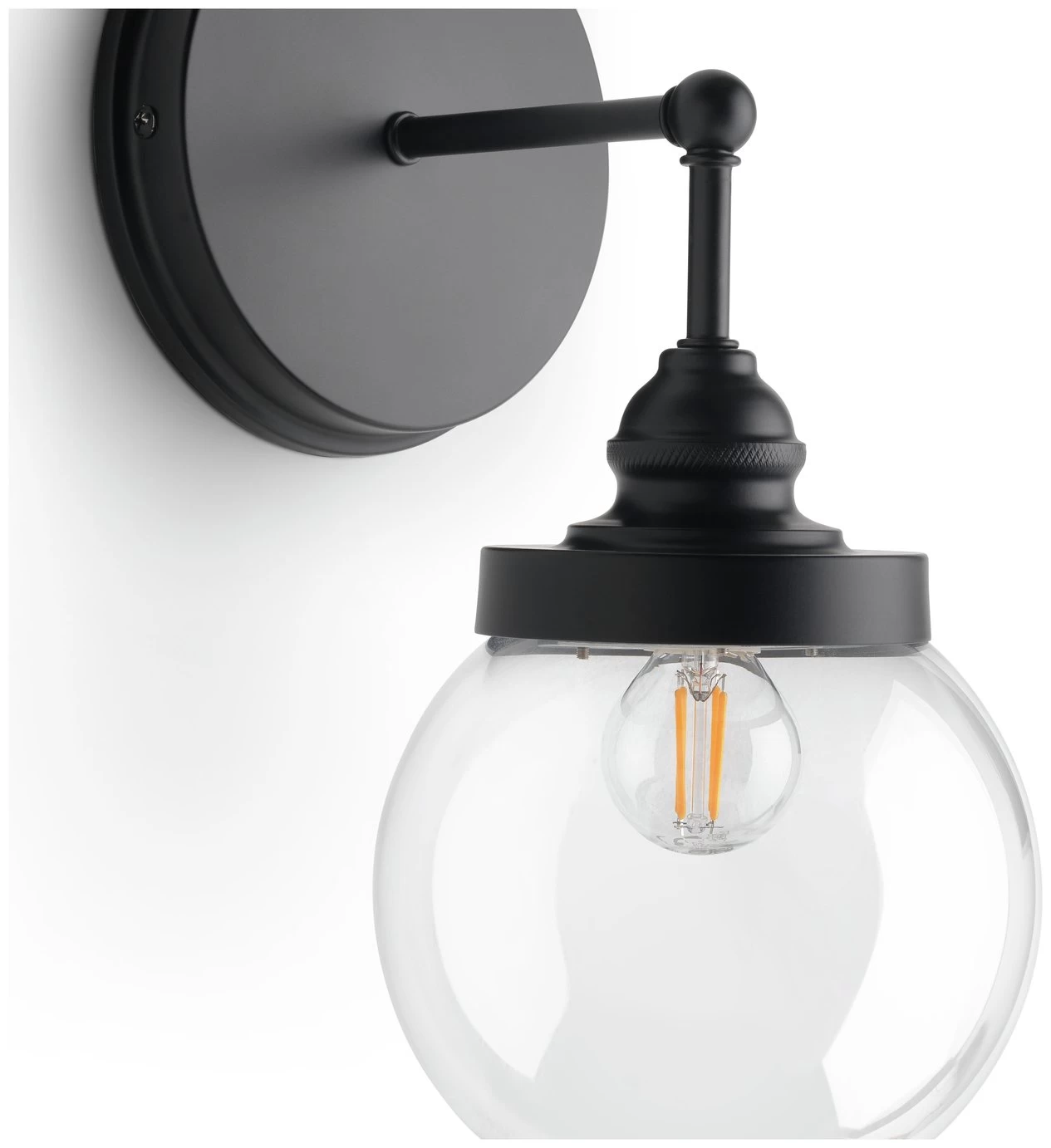 Habitat Globe Metal Bathroom Wall Light - Black - Image 4