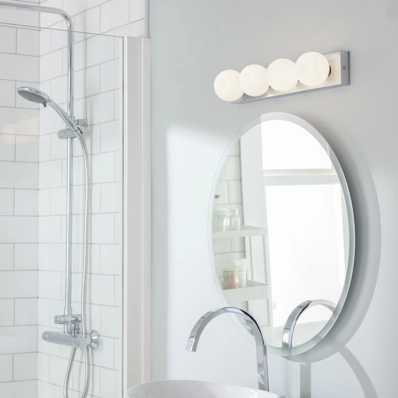 Habitat Metal 4 Light Bathroom Wall Light - Chrome - Image 5