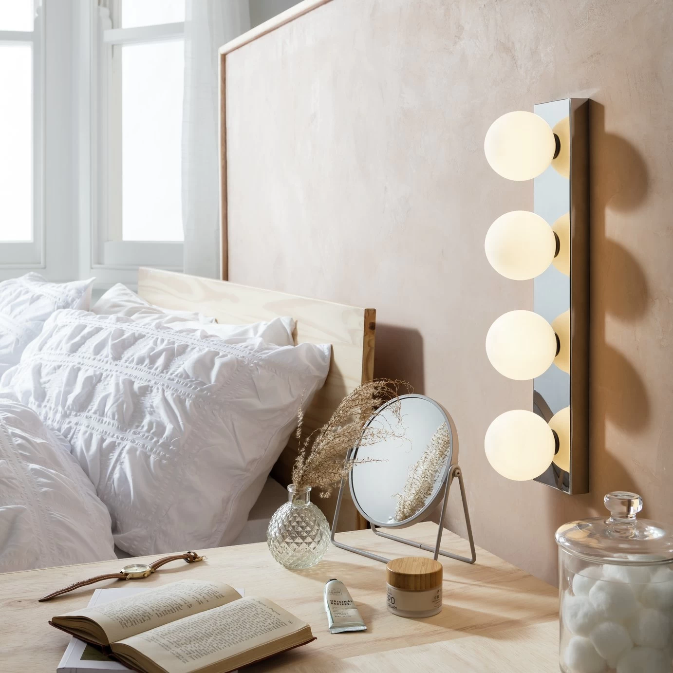 Habitat Metal 4 Light Bathroom Wall Light - Chrome - Image 6