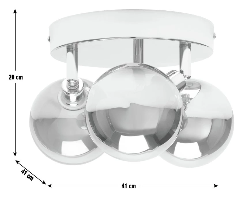 Habitat Globe Metal Bathroom Flush To Ceiling Light - Silver - Image 3