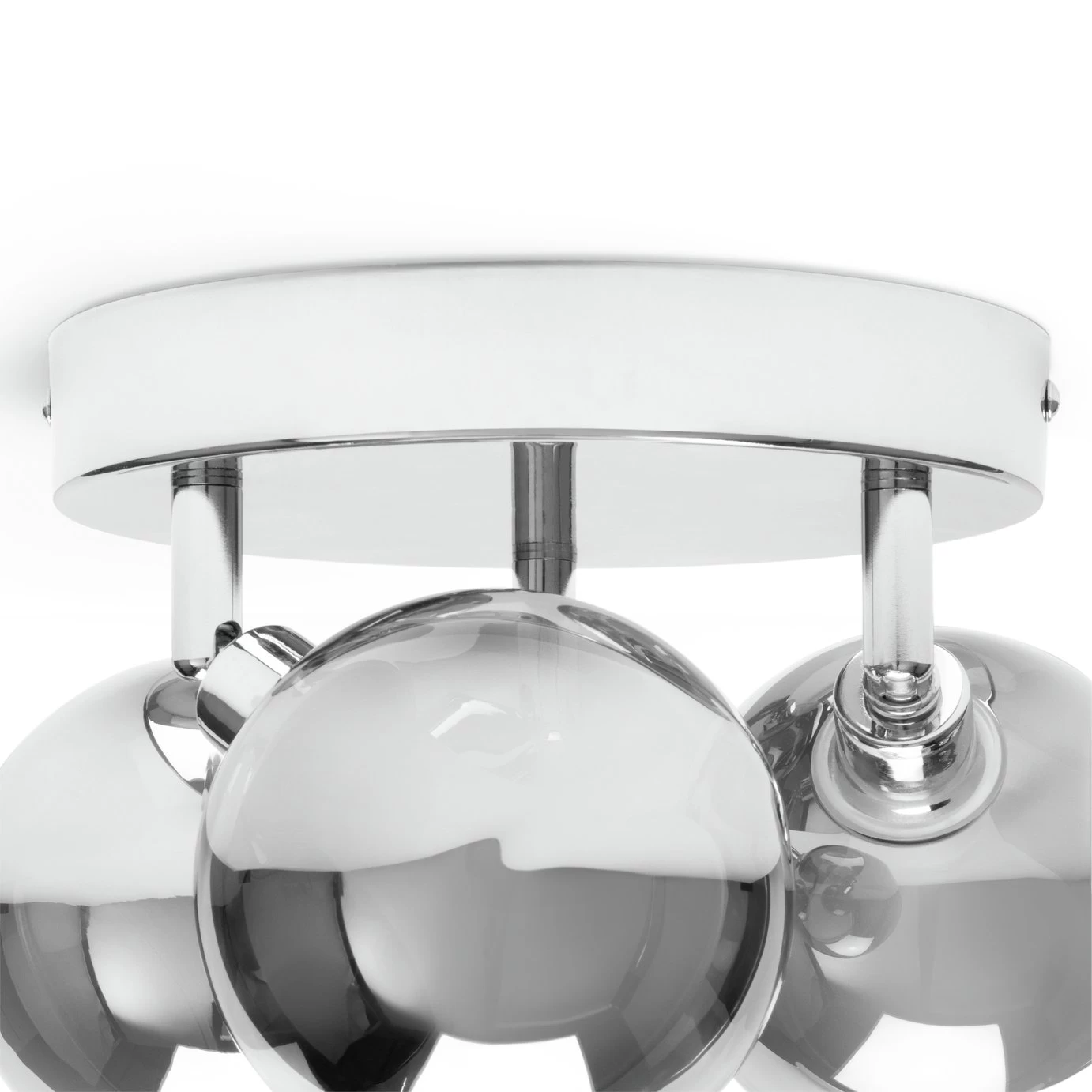 Habitat Globe Metal Bathroom Flush To Ceiling Light - Silver - Image 5
