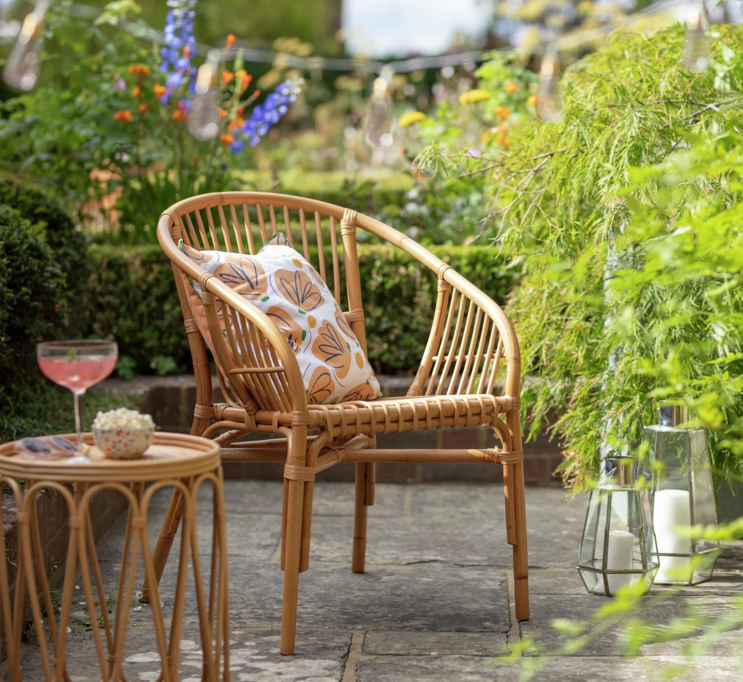 Habitat Erin Rattan Garden Chair - Natural - Image 3