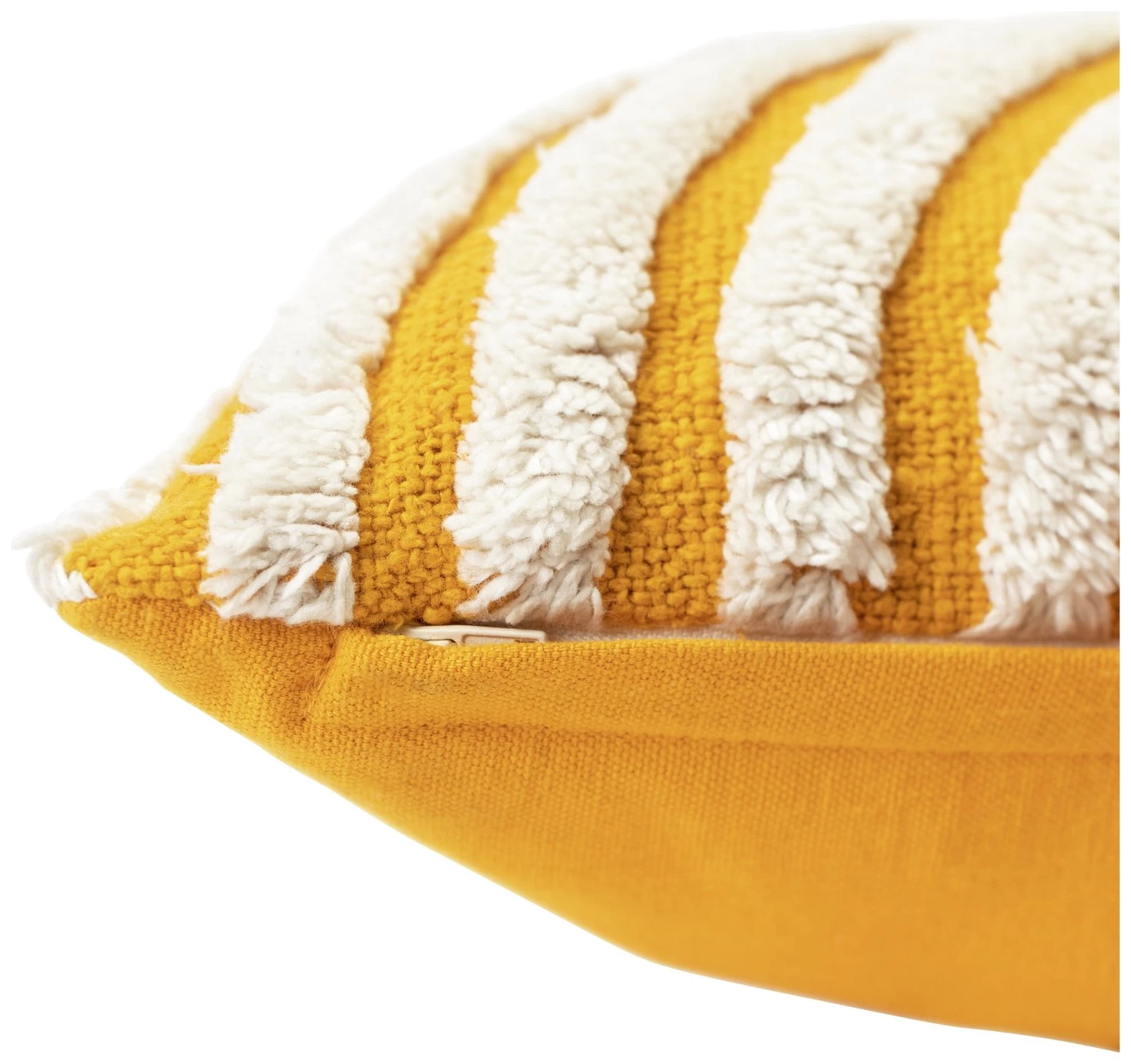 Habitat Geo Tufted Cushion - Yellow & White - 60x30cm - Image 5
