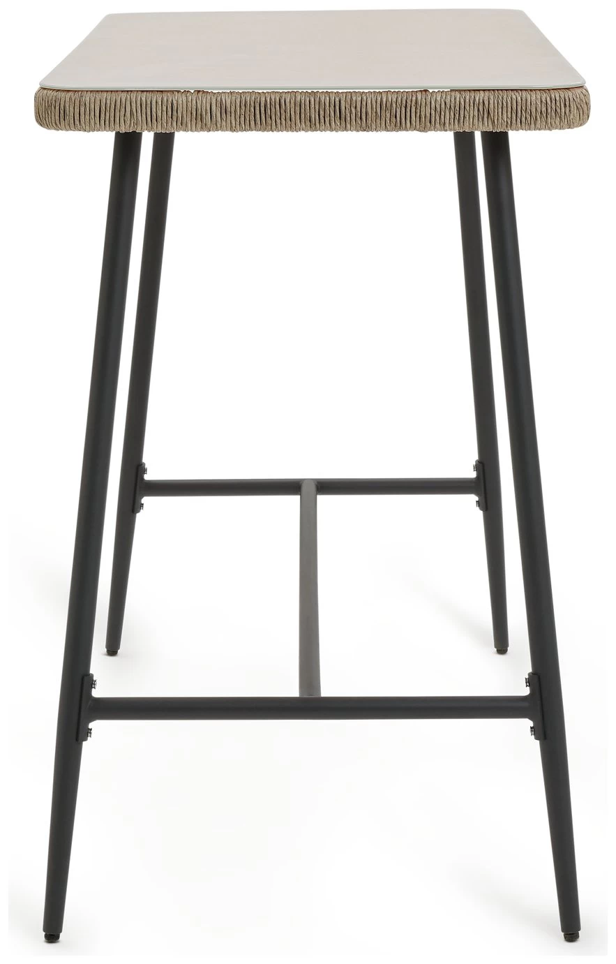 Habitat Malta 4 Seater Rattan Effect Garden Bar Set -Natural - Image 6