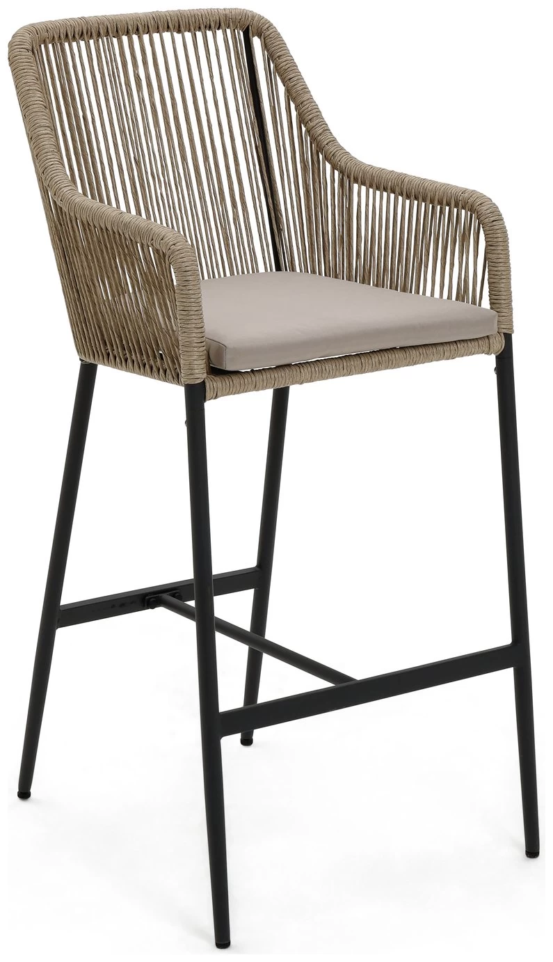 Habitat Malta 4 Seater Rattan Effect Garden Bar Set -Natural - Image 7