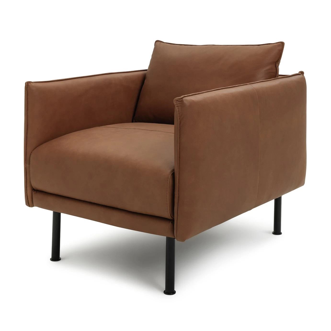 Habitat Moore Leather Armchair - Tan - Image 5