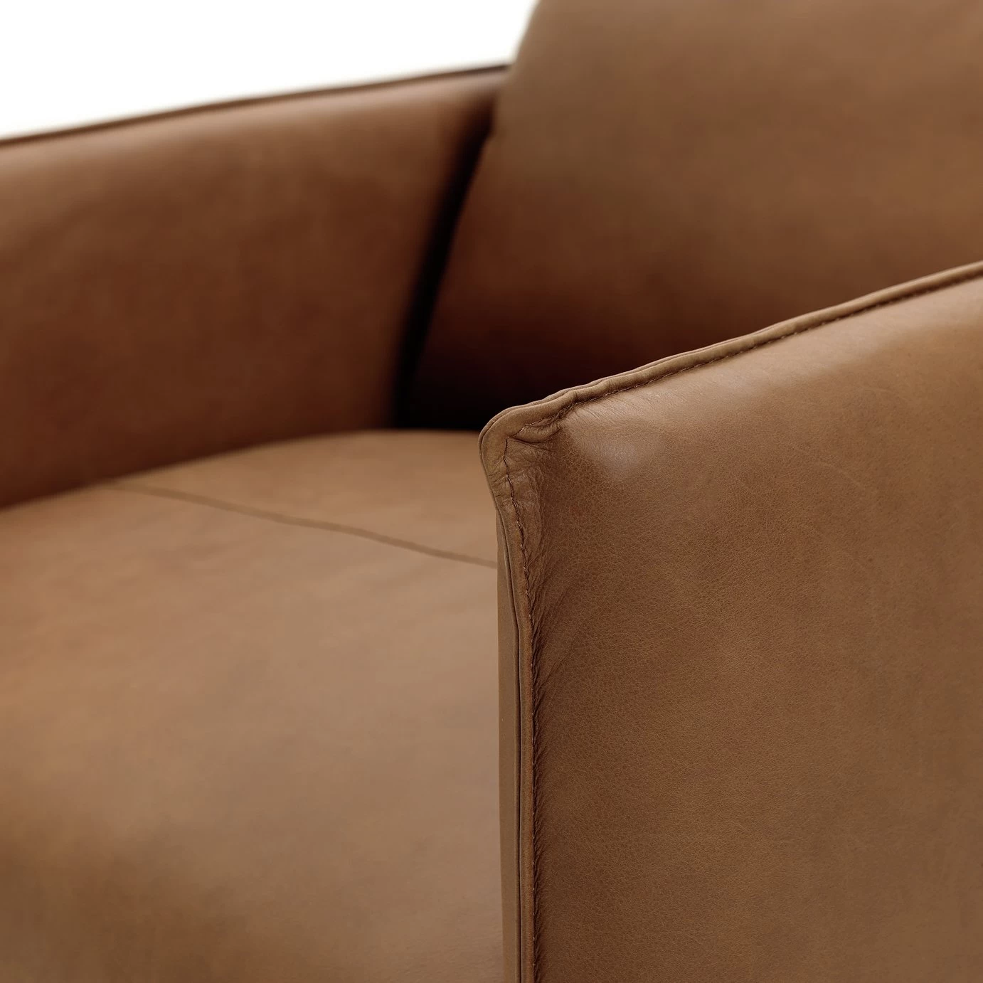 Habitat Moore Leather Armchair - Tan - Image 9