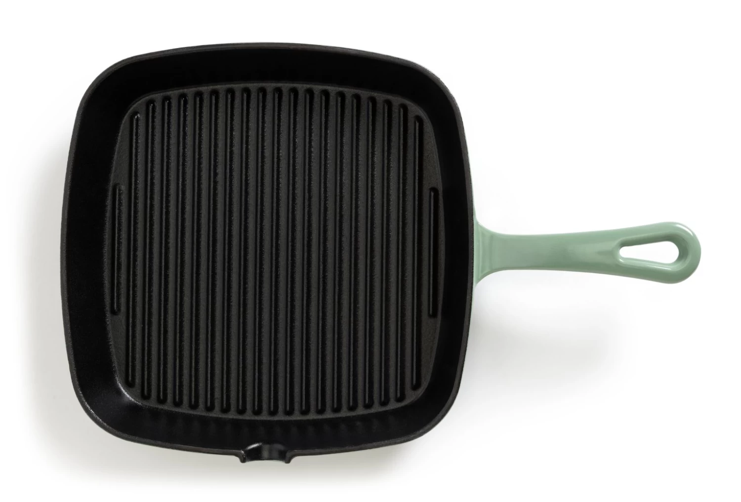 Habitat 23cm Cast Iron Griddle Pan - Sage Green - Image 5