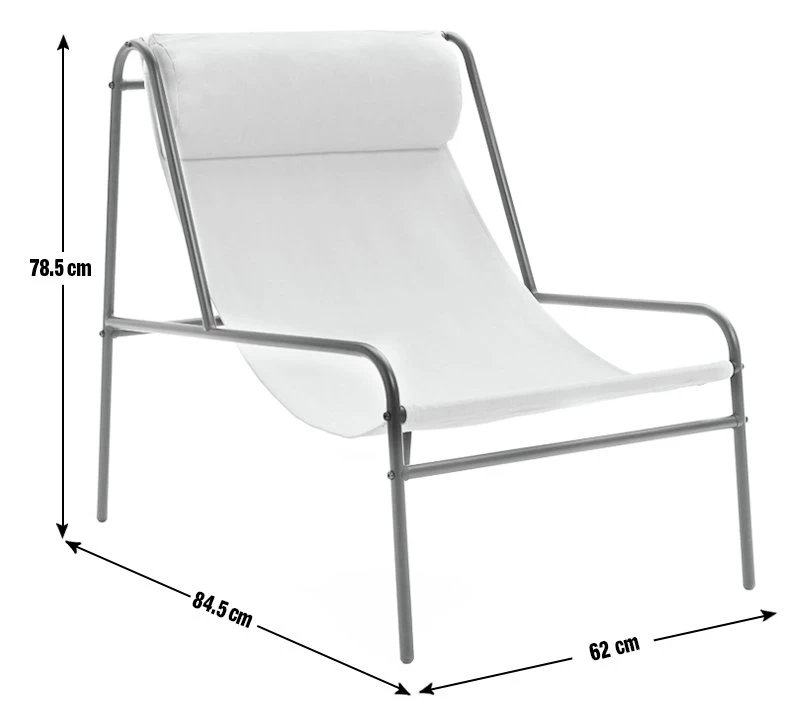 Habitat Teka Metal Garden Chair - Cream - Image 3