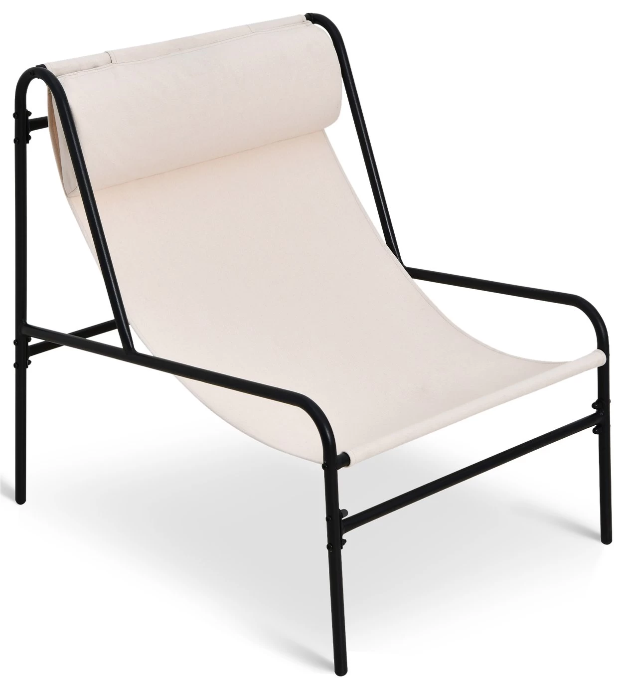 Habitat Teka Metal Garden Chair - Cream - Image 4