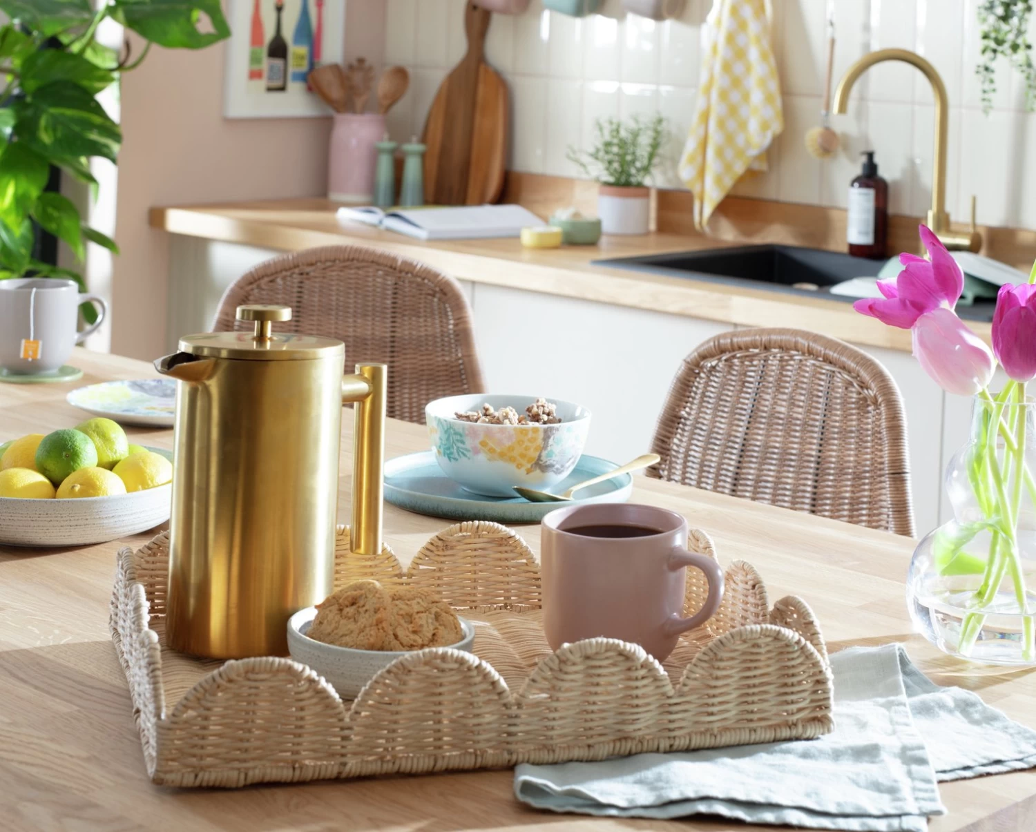 Habitat Scallop Woven Tray - Natural - Image 2