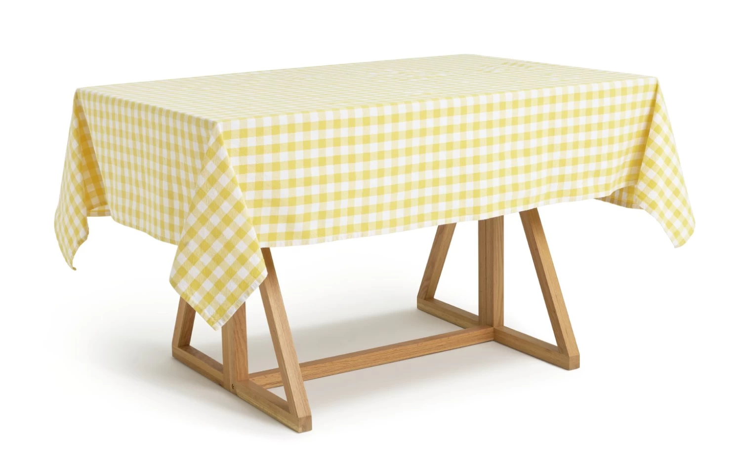 Habitat Checked Table Cloth - Yellow - Image 3
