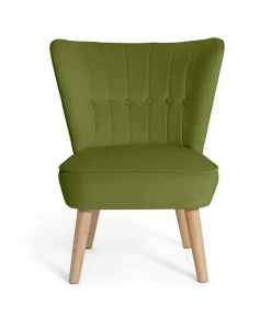 Habitat Alexis Velvet Cocktail Chair - Olive