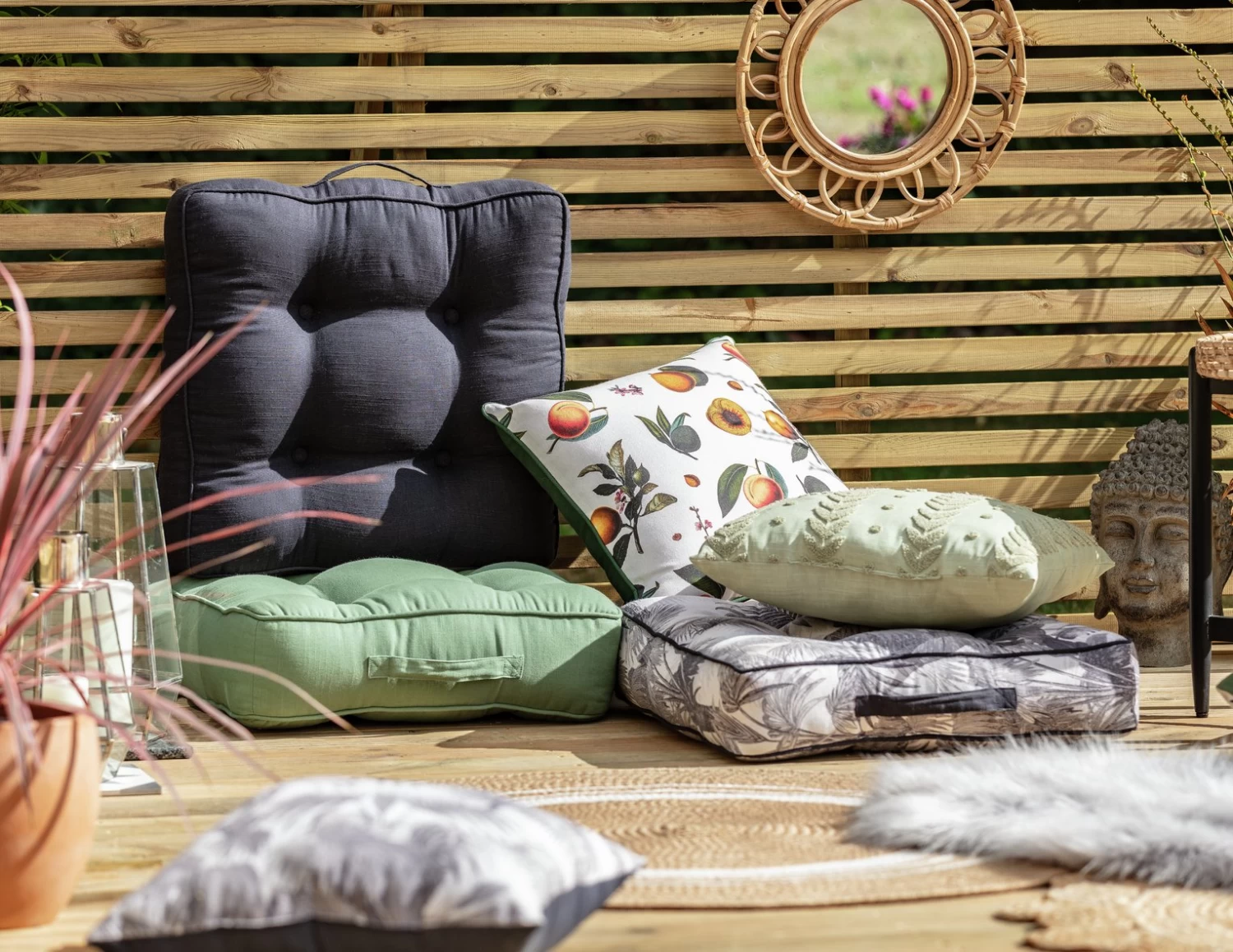 Habitat Grey Floor Cushion - Image 5