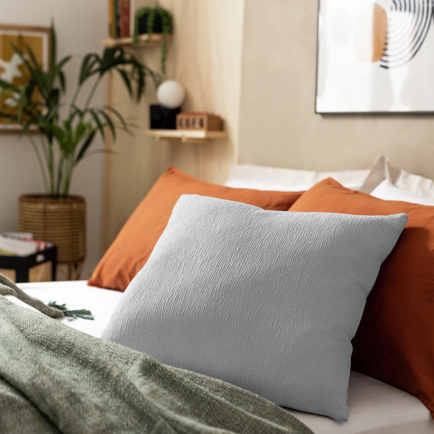 Habitat Textured Plain Cushion - Grey - 50x50cm - Image 2