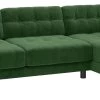 Habitat Hendricks Velvet Corner Chaise Sofa - Moss Green