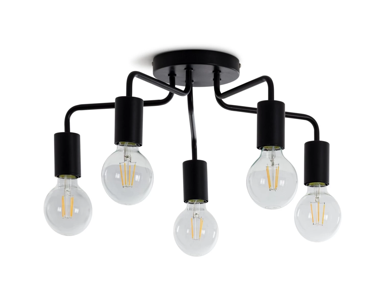 Habitat Rayner Steel 5 Light LED Flush Ceiling Light - Black - Image 2