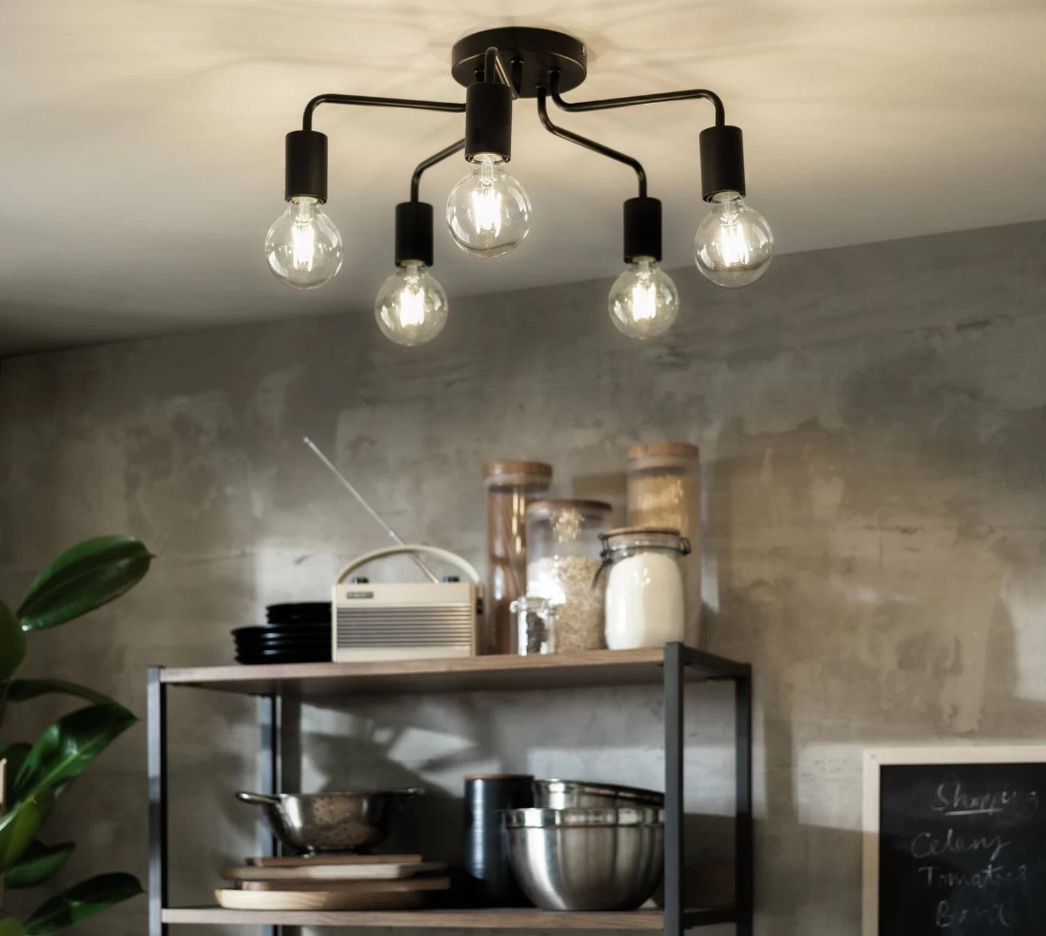 Habitat Rayner Steel 5 Light LED Flush Ceiling Light - Black - Image 7