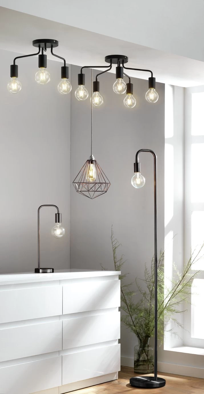 Habitat Rayner Steel 5 Light LED Flush Ceiling Light - Black - Image 8