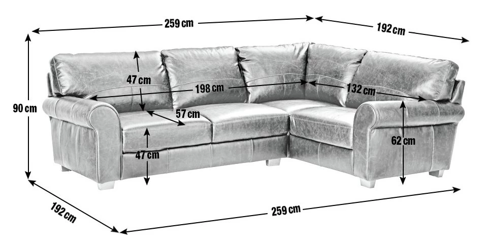 Habitat Salisbury Leather Left Hand Corner Sofa - Black - Image 4