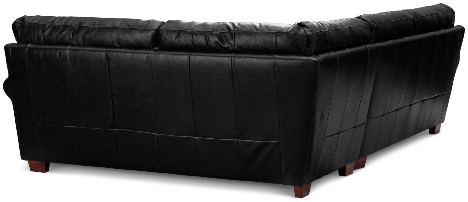 Habitat Salisbury Leather Left Hand Corner Sofa - Black - Image 8