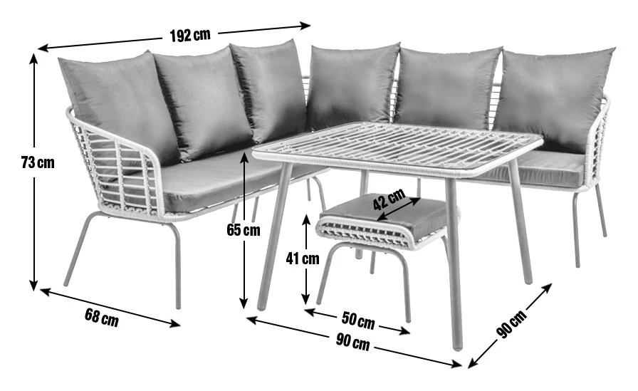 Habitat 7 Seater Rattan Effect Garden Corner Sofa Set- Black - Image 5