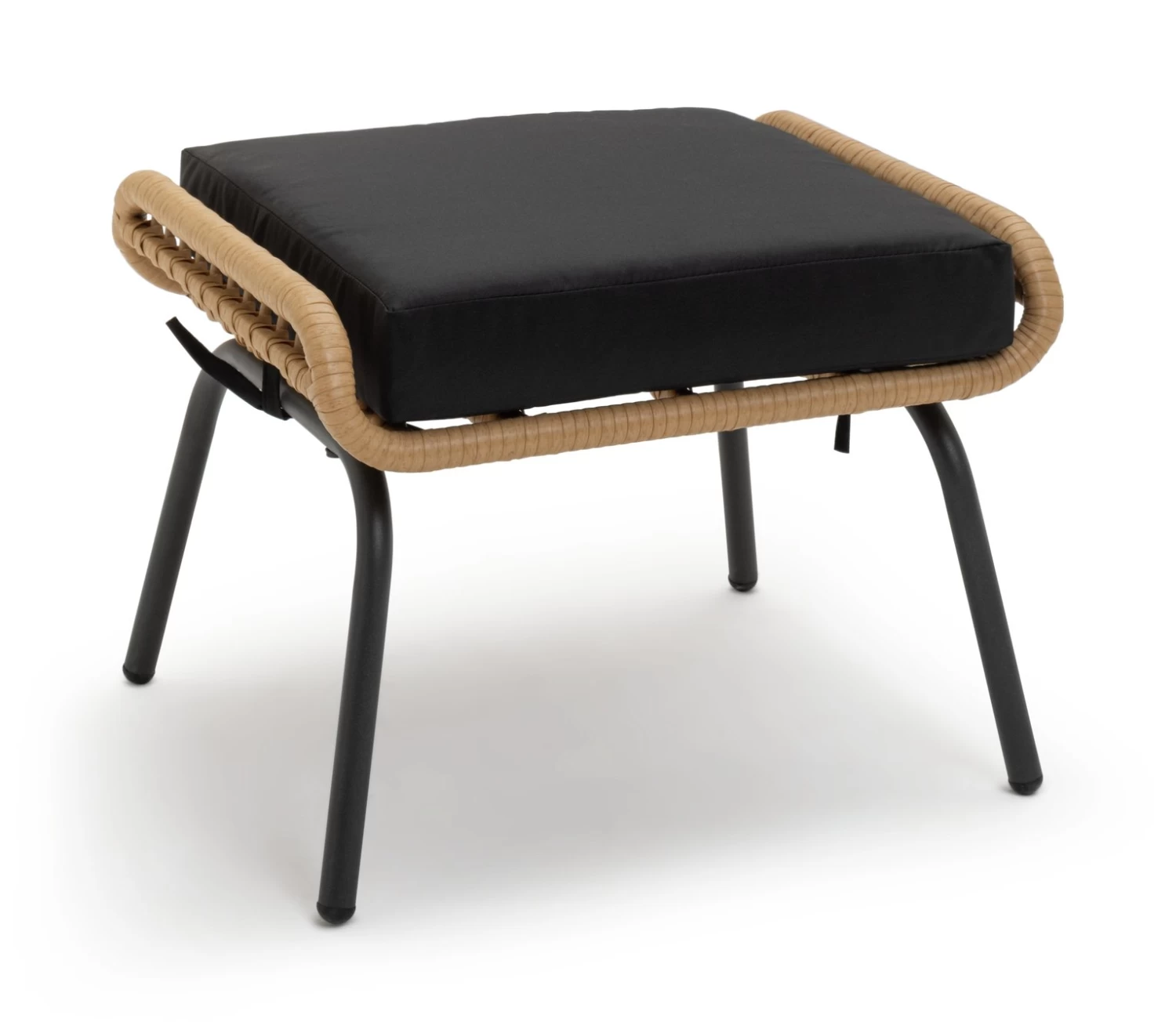 Habitat 7 Seater Rattan Effect Garden Corner Sofa Set- Black - Image 8