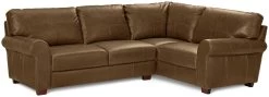 Habitat Salisbury Leather Left Hand Corner Sofa - Tan