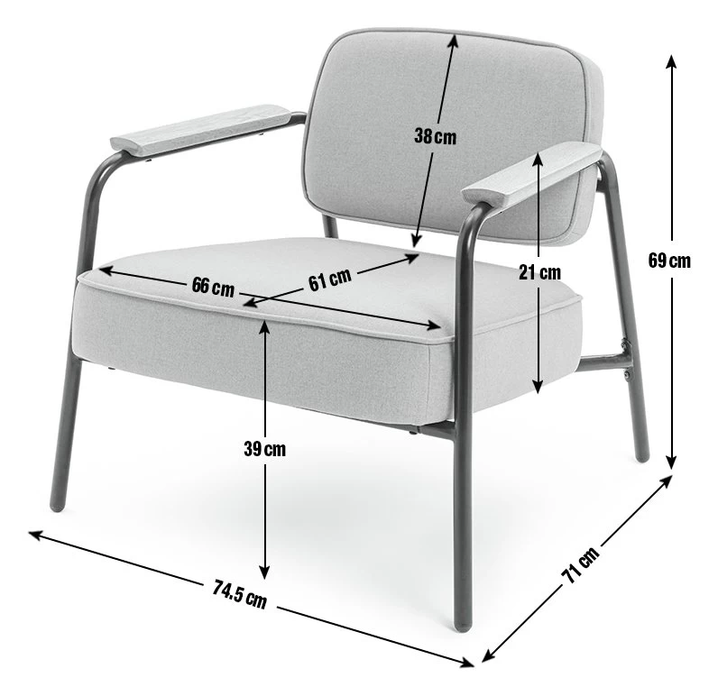 Habitat Jesper Fabric Accent Chair - Grey - Image 4