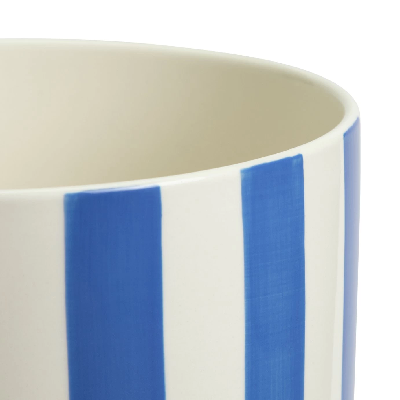 Habitat Blue Stripe Ceramic Planter - Image 3