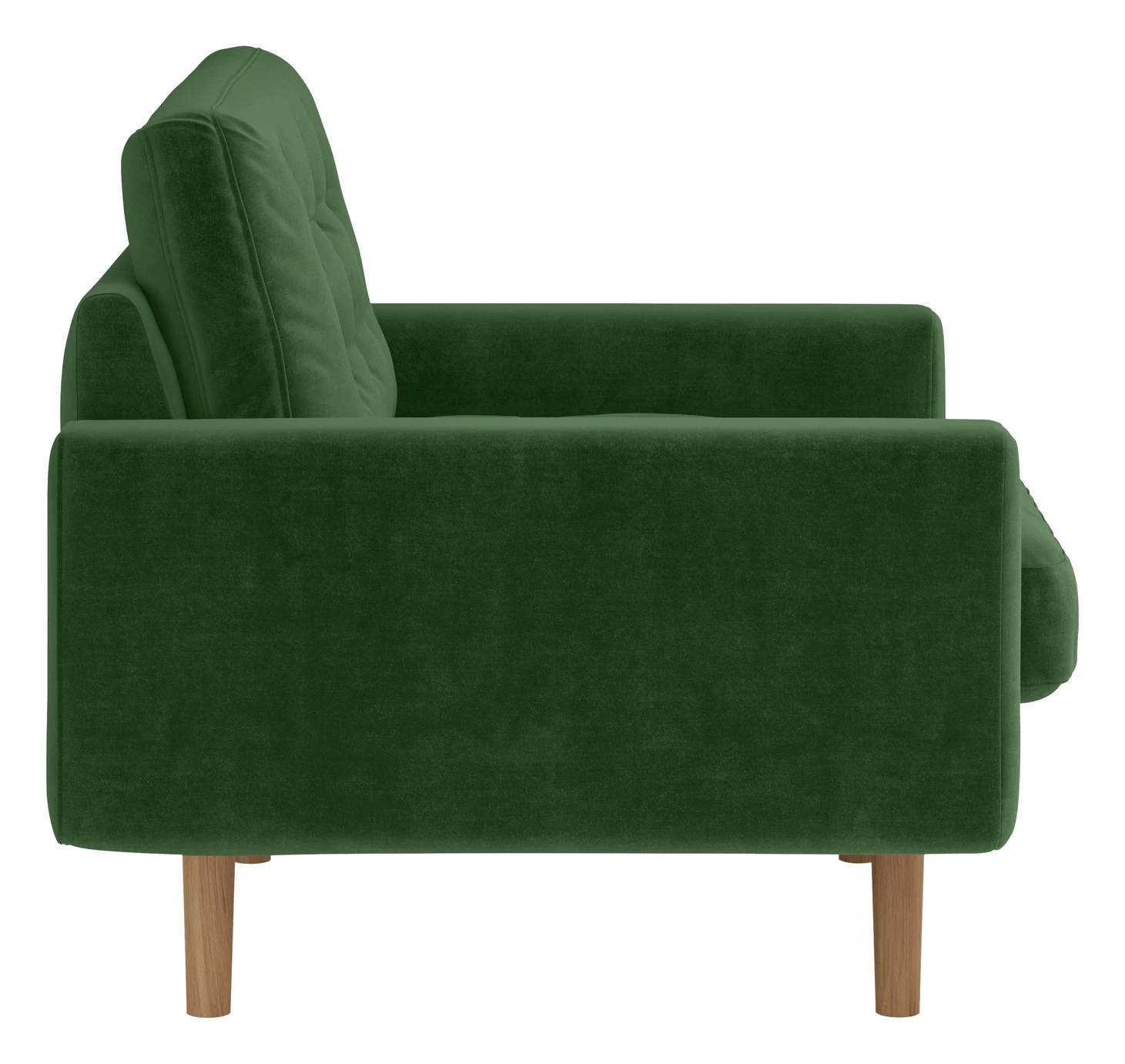 Habitat Fenner Velvet ArmChair - Moss Green - Image 6