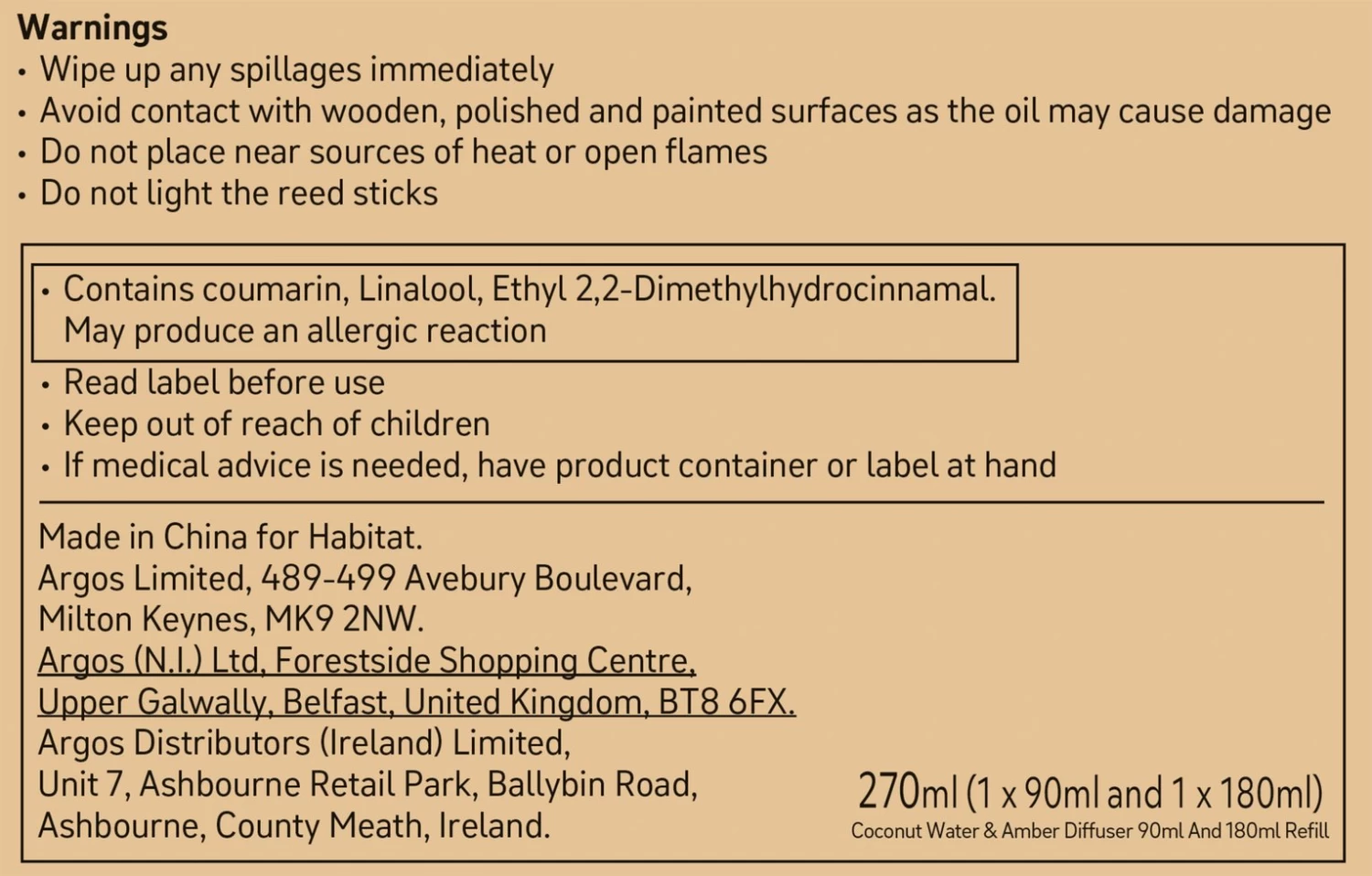 Habitat 90ml Diffuser & 180ml Refill - Coconut Water & Amber - Image 4