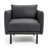 Habitat Moore Leather Armchair - Dark Grey