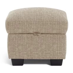 Habitat Lisbon Fabric Storage Footstool - Beige