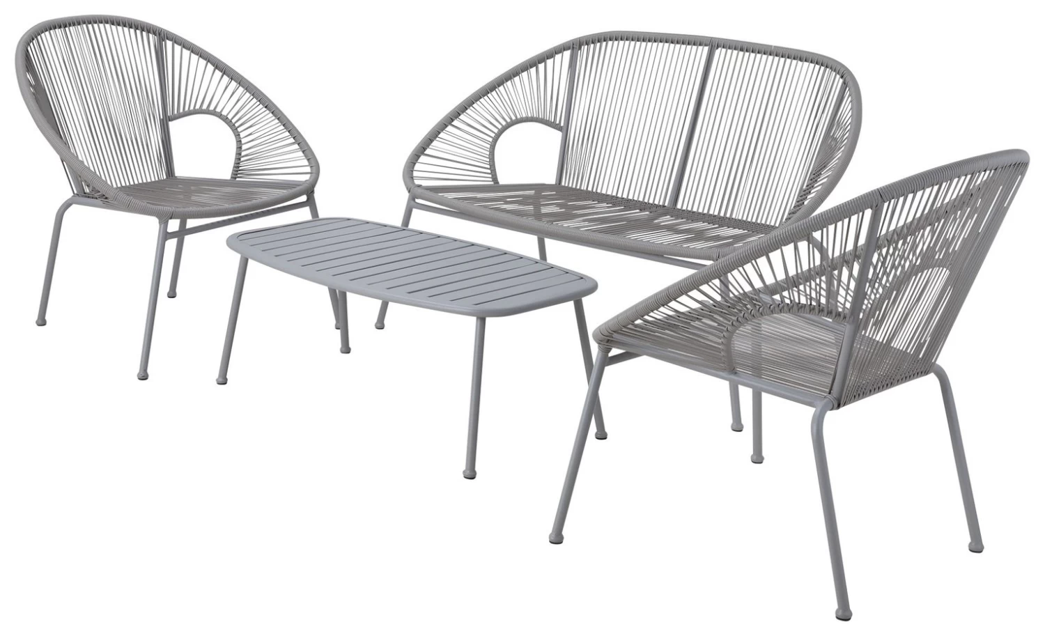 Habitat Nordic 4 Seater Rattan Garden Bistro Set - Grey
