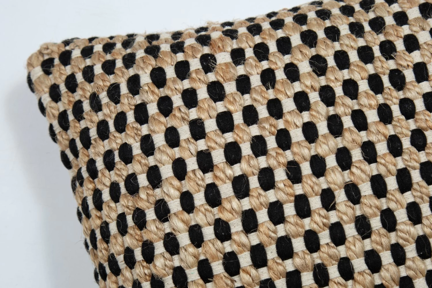 Habitat Jute Mono Check Cushion - Natural - 43X43cm - Image 2