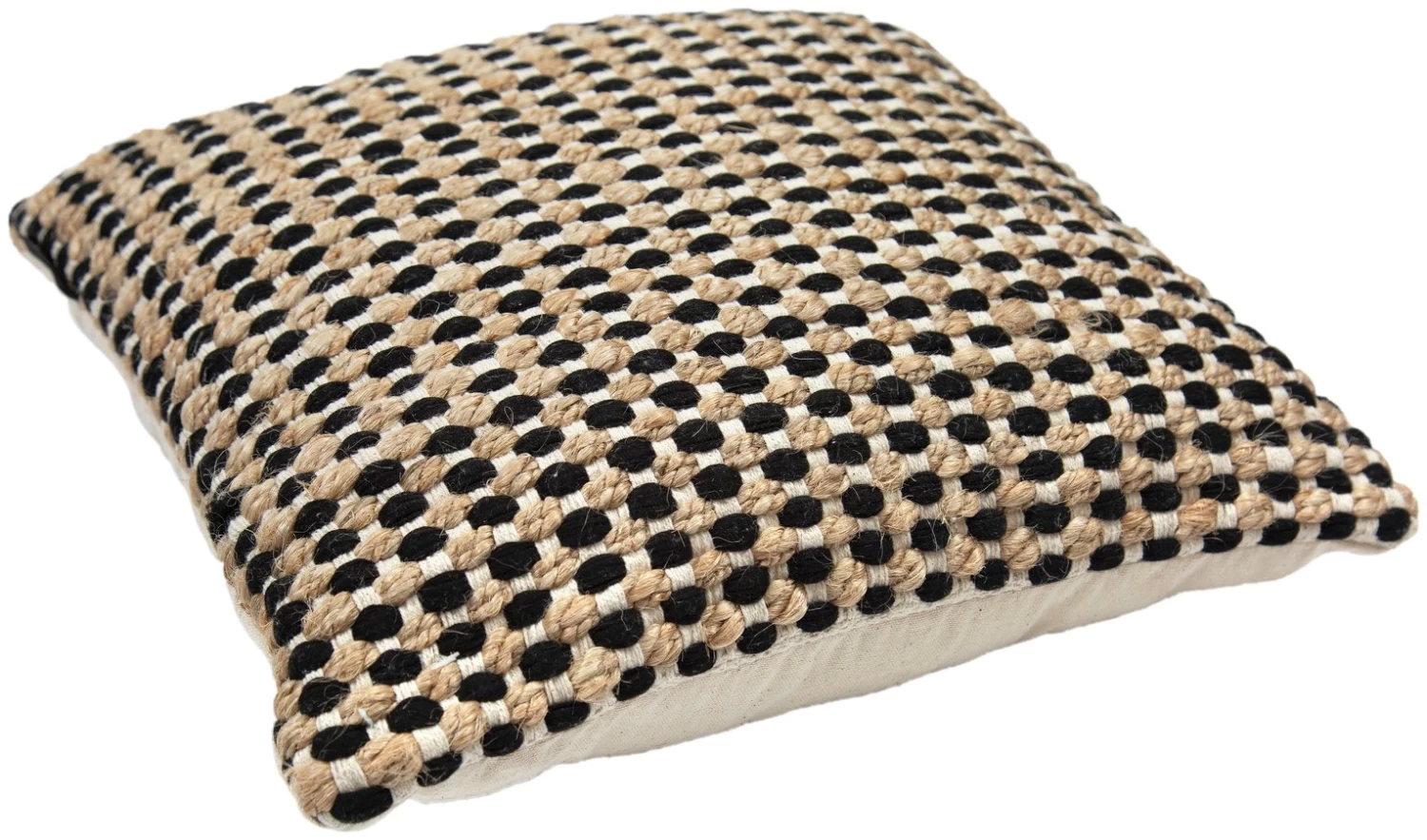 Habitat Jute Mono Check Cushion - Natural - 43X43cm - Image 3