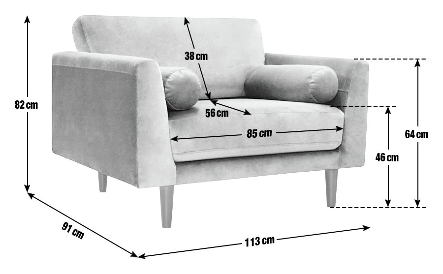 Habitat Jacob Fabric Cuddle Chair - Black - Image 4