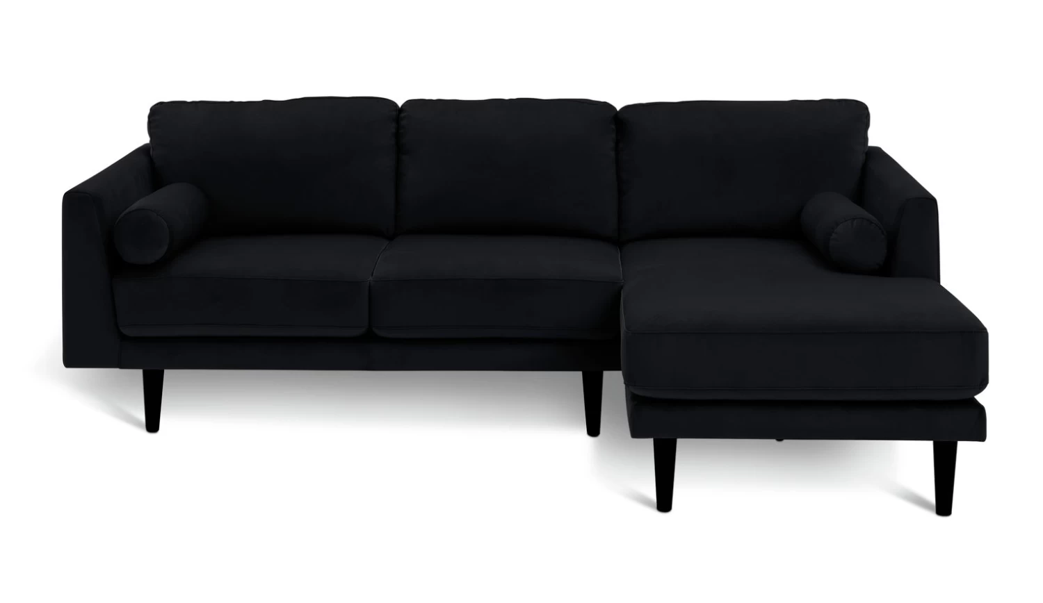 Habitat Jacob Velvet Right Hand Corner Sofa - Black - Image 3