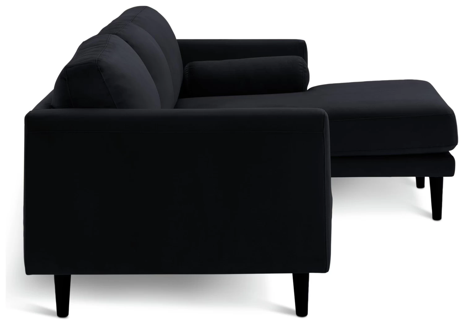 Habitat Jacob Velvet Right Hand Corner Sofa - Black - Image 5