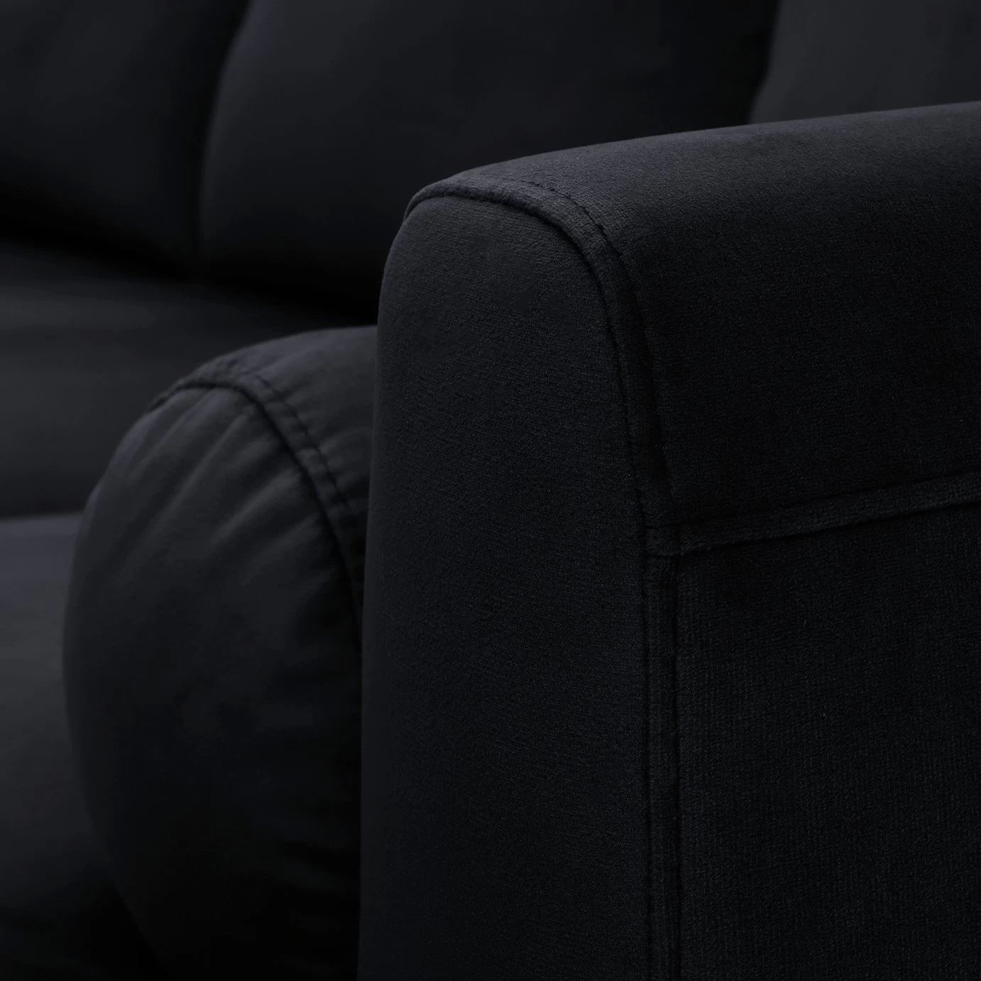 Habitat Jacob Velvet Right Hand Corner Sofa - Black - Image 6