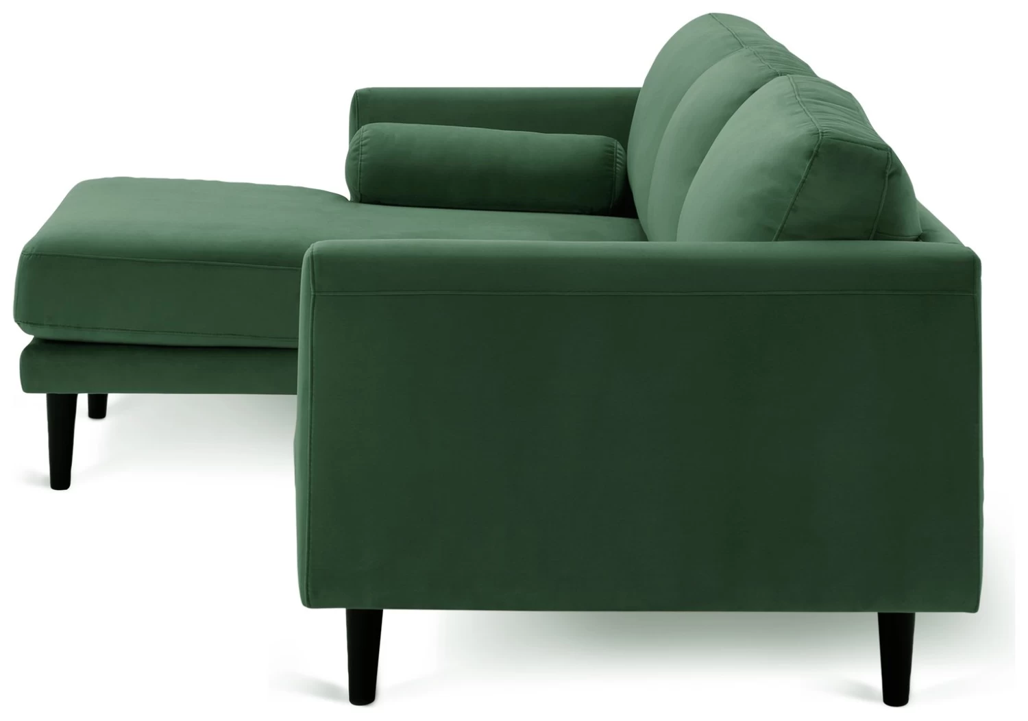 Habitat Jacob Velvet Left Hand Corner Sofa - Emerald Green - Image 5
