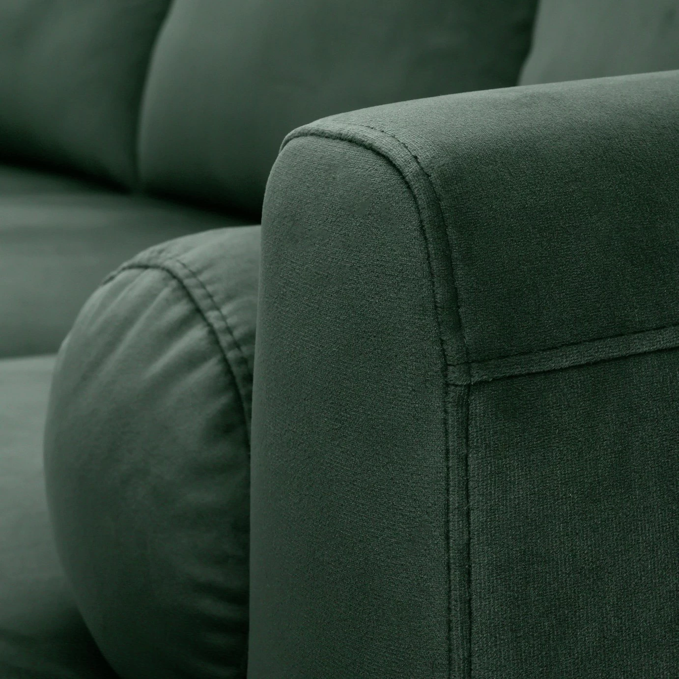 Habitat Jacob Velvet Left Hand Corner Sofa - Emerald Green - Image 6